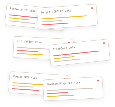 Before Orbis – scattered spreadsheet files